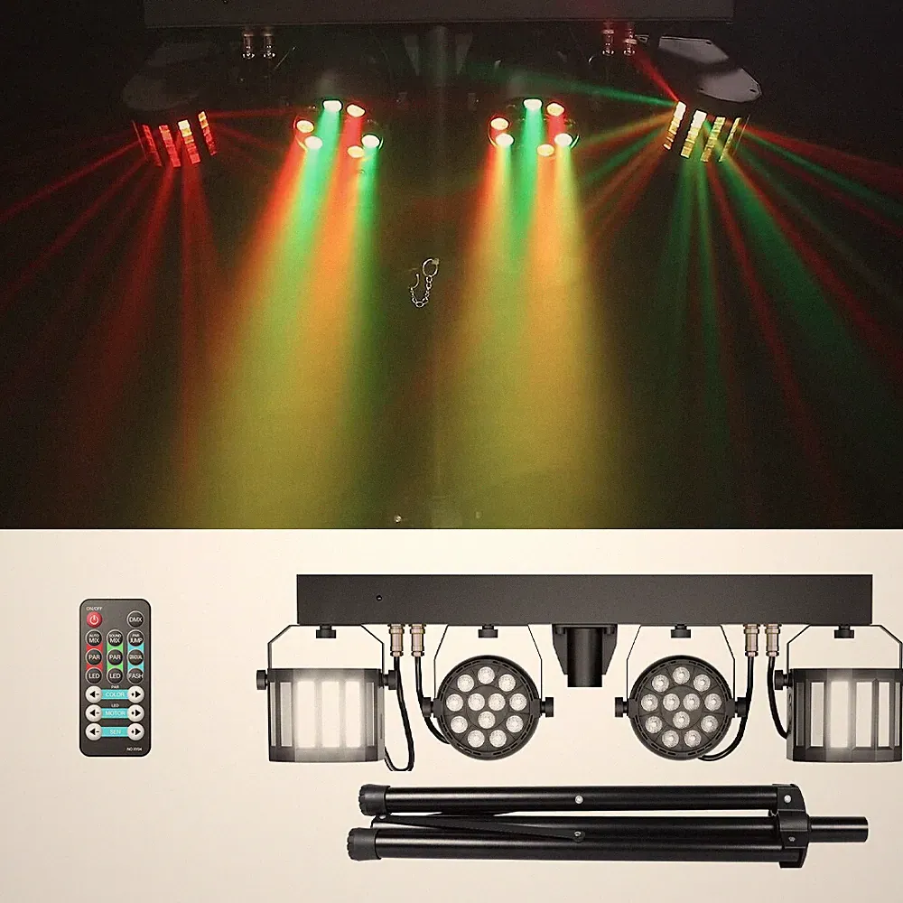Portable RGB Wash Light with Separate Stand Wireless Remote for Mobile DJ Party