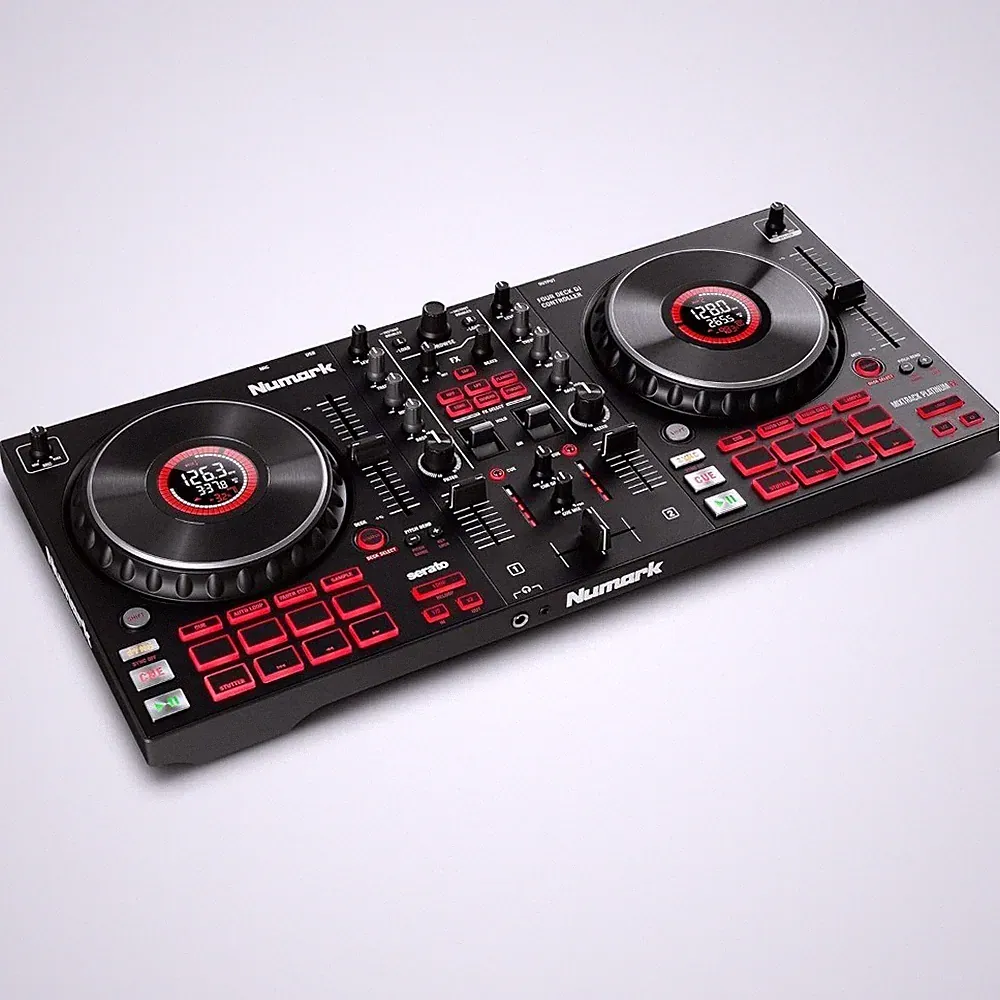 Professional DJ Controller with Jog Wheel Display 4 Deck Mixer FX Paddles