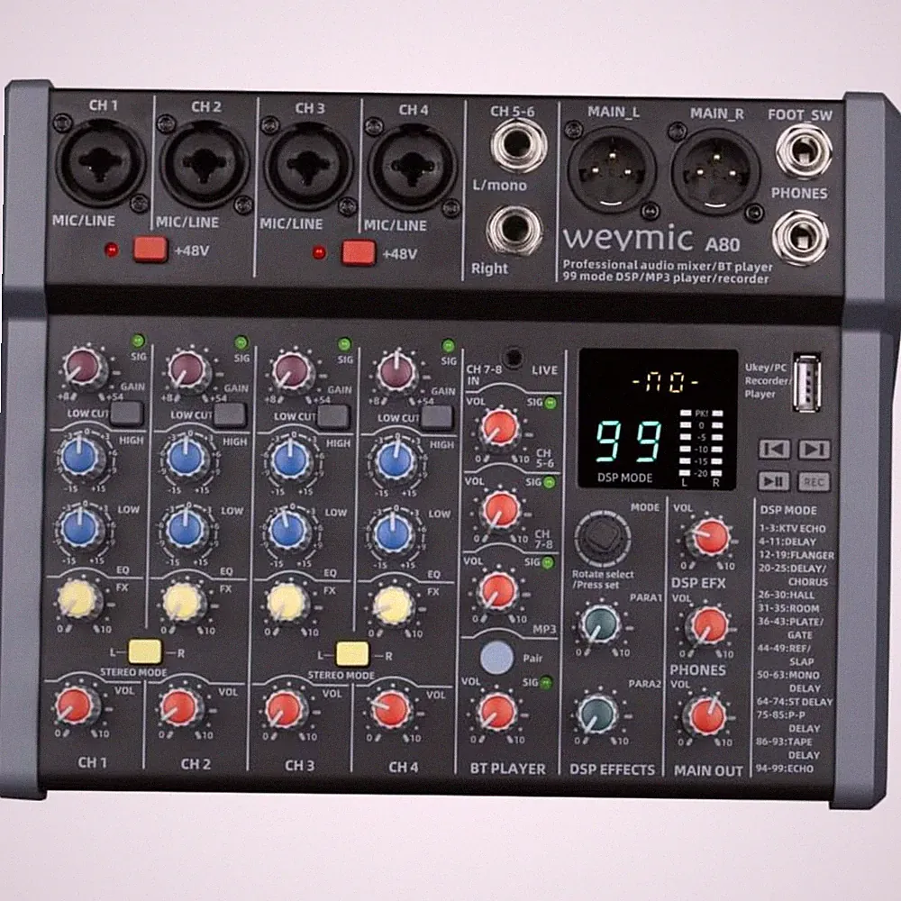 Professional DJ Mixer with USB Drive & XLR Micro Jack