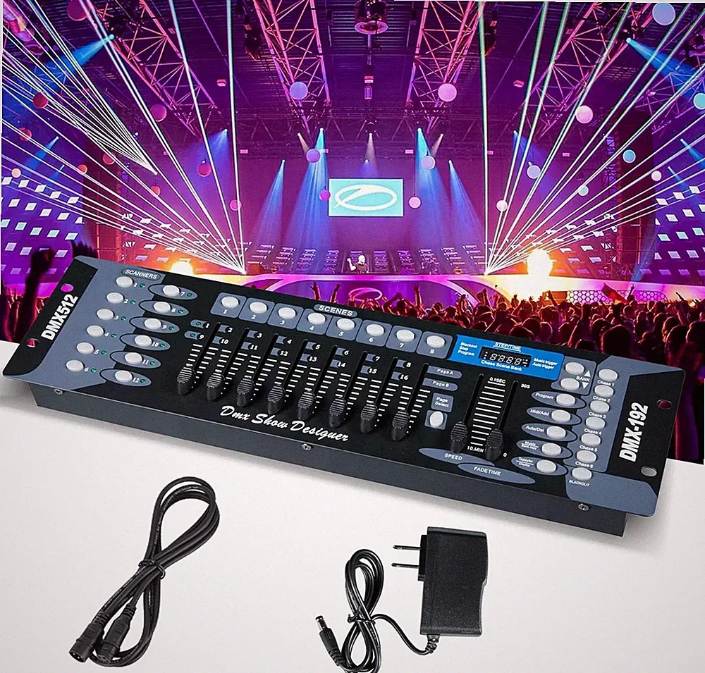 Professional DMX Controller for DJ Lights,192 Channe, DMX512 Stage Lighting Cons