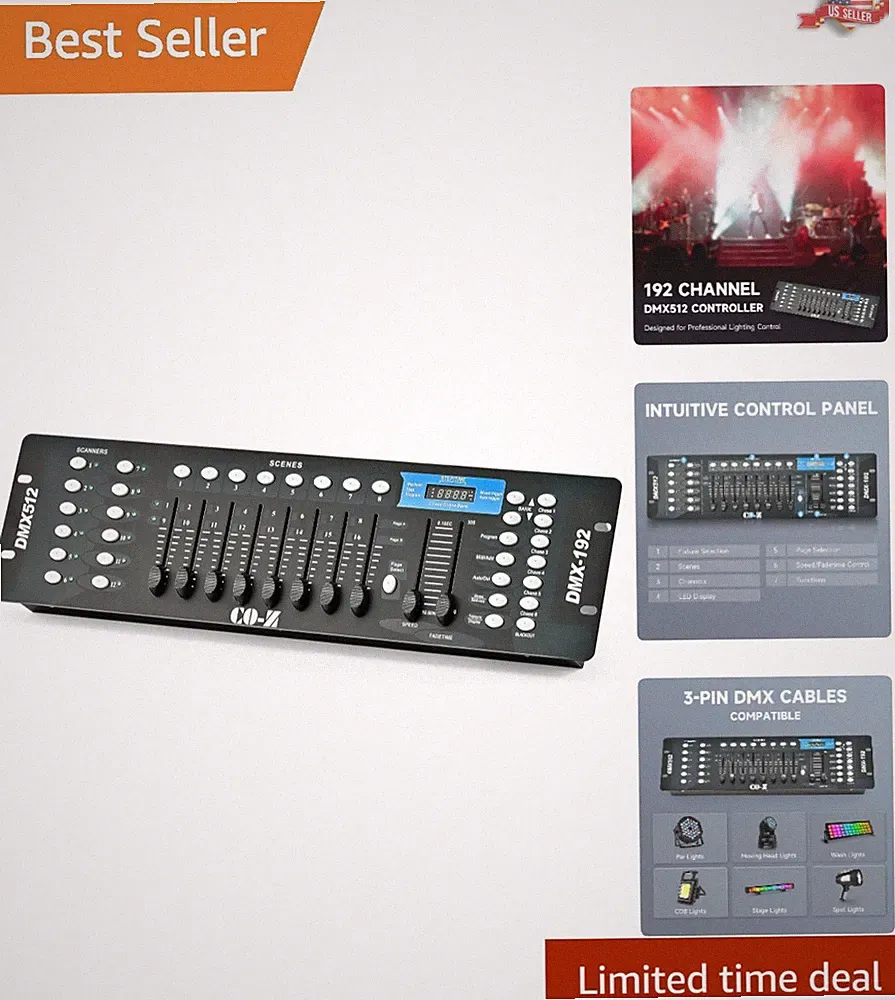 Professional DMX Lighting Mixer Console for DJs, Clubs & Events - 192 Channels