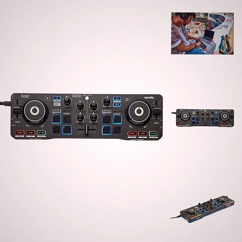Professional Portable DJ Controller with RGB Lights and Serato Software Included