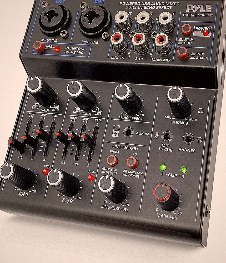 Professional Wireless DJ Audio Mixer - 4 Channel Bluetooth Controller Sound USB
