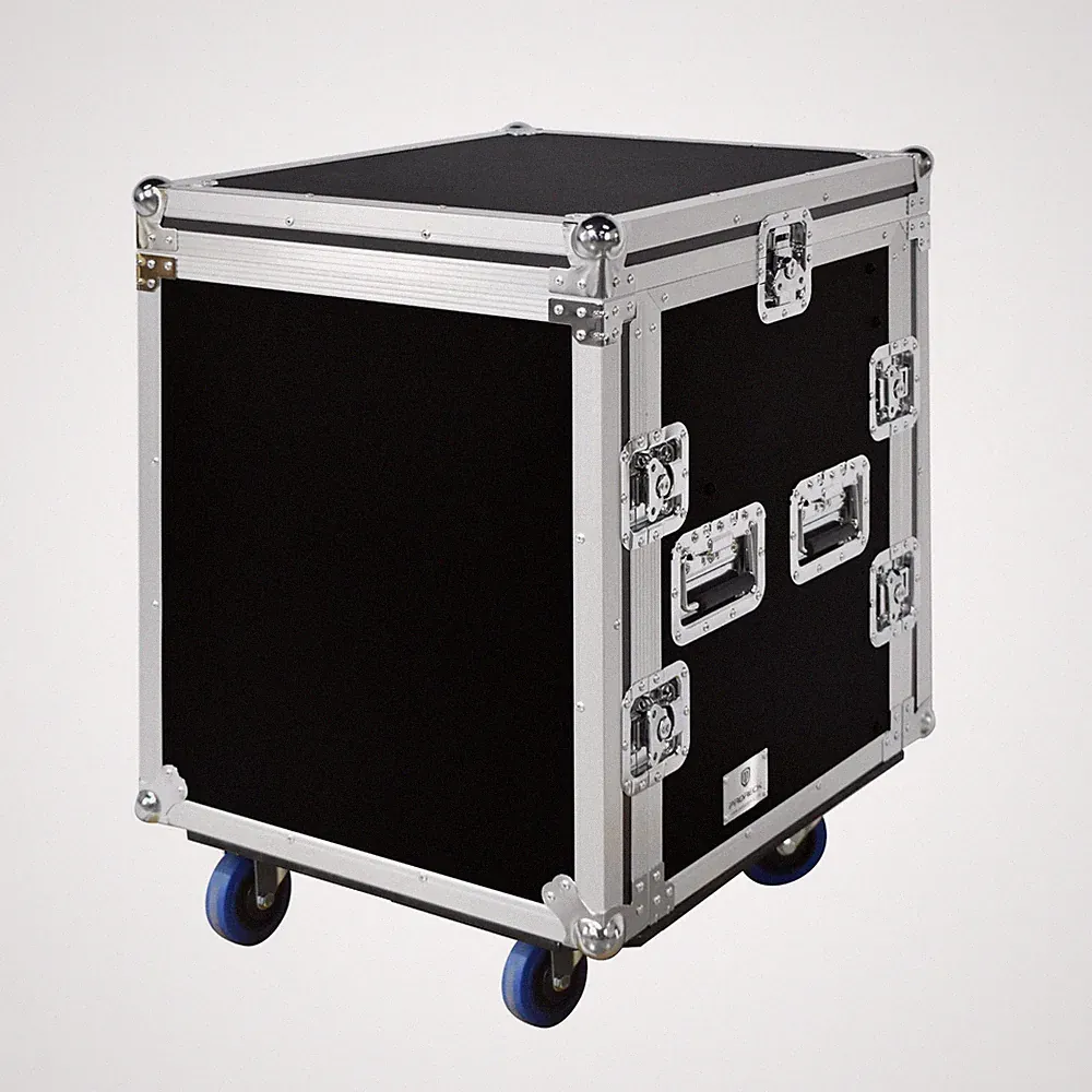 PRORECK 12U 20" Slant Mixer Rack Case Plywood Road Case DJ Pro Audio w/ Casters