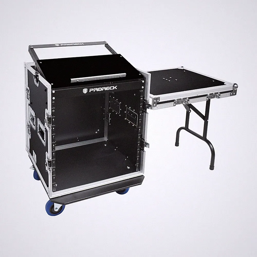 PRORECK 12U DJ Equipment Road Case 20 in Slant Mixer Top Table Wedding Event