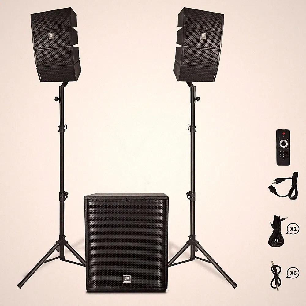 PRORECK 3500W 15" Powered Subwoofer Line Array PA DJ System for Party