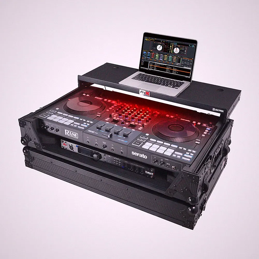 Prox ATA Road Case w/Laptop Shelf - Black for RANE Four DJ Controller