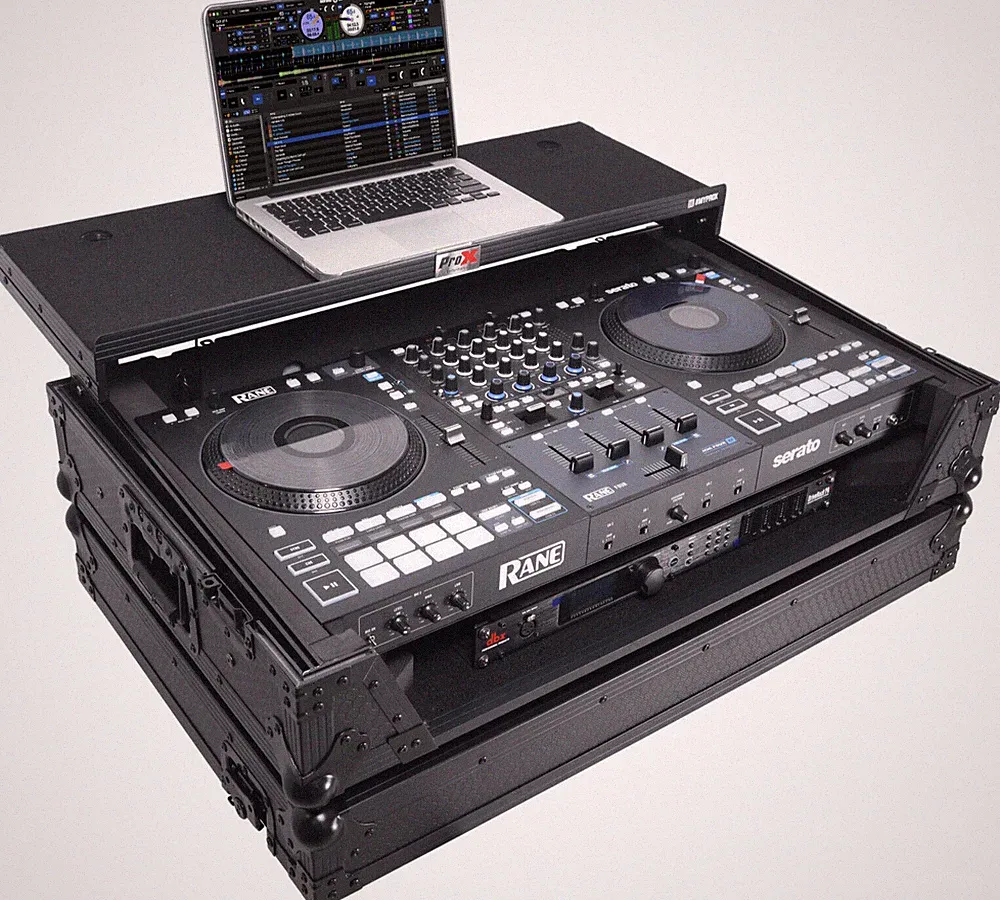 ProX XS-RANEFOUR WLTBL LED Case For RANE Four Controller w Laptop Shelf, 1U Rack