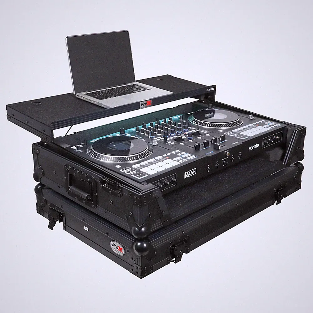 Prox XS-RANEFOURWLTBLLED Case For RANE Performer DJ Controller w Laptop Shelf