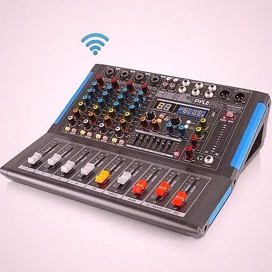 Pyle 4 Ch. Studio DJ Controller Audio Mixer w/Equalizer, MP3/CD Player PMXU46BT