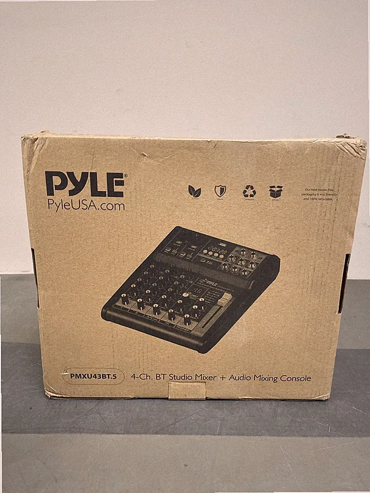 Pyle 4-Channel Bluetooth Pro Audio DJ Sound Mixer - Black 1