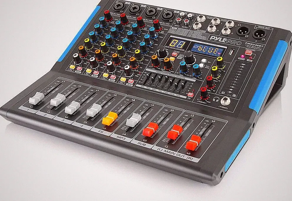 Pyle 4-Channel Bluetooth Studio Audio Mixer-DJ Sound Controller Interface with