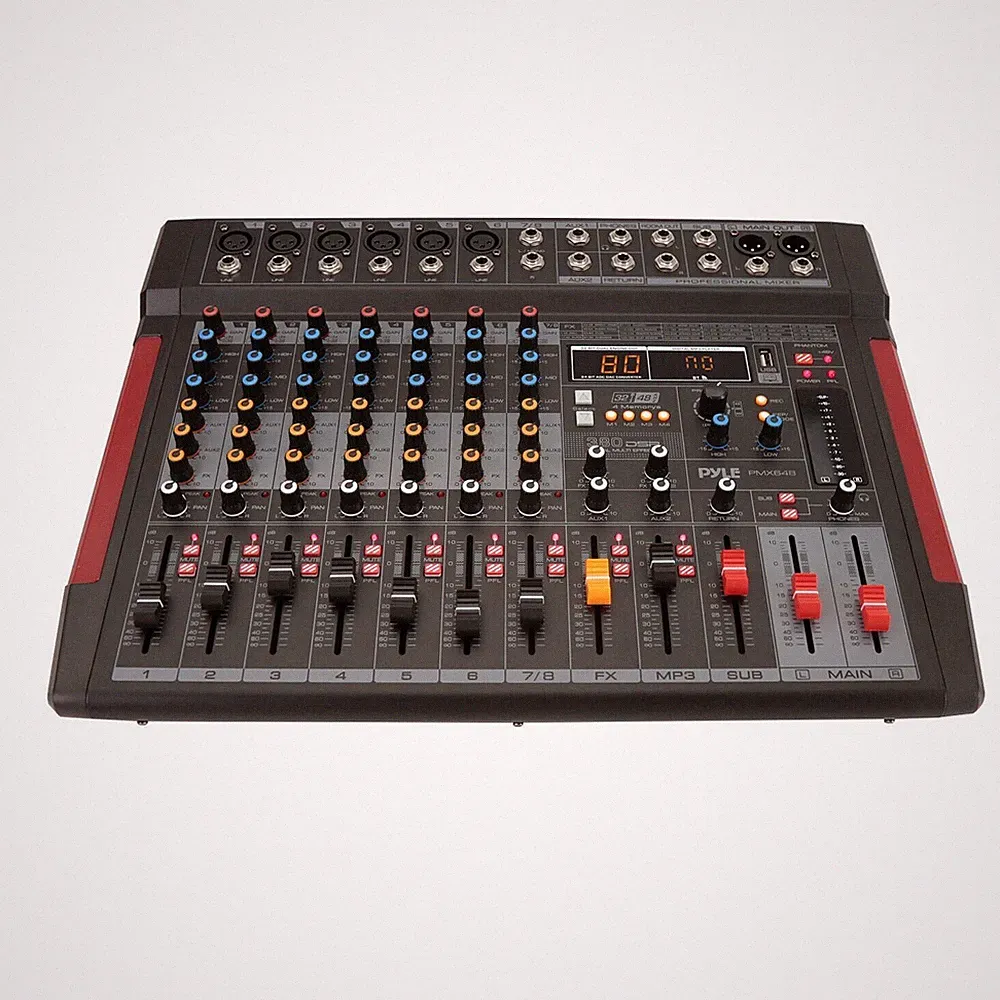 Pyle 8Ch DJ Controller Sound Mixer w/380 DSP Effects