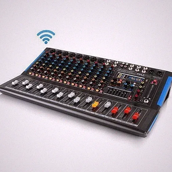 Pyle Bluetooth 12 Ch. Studio DJ Controller Audio Mixer Console System PMXU128BT