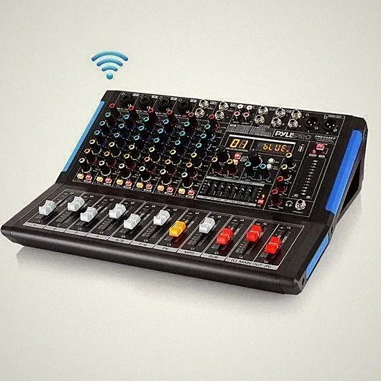 Pyle Bluetooth 8 Ch. Studio DJ Controller Audio Mixer Console System PMXU88BT