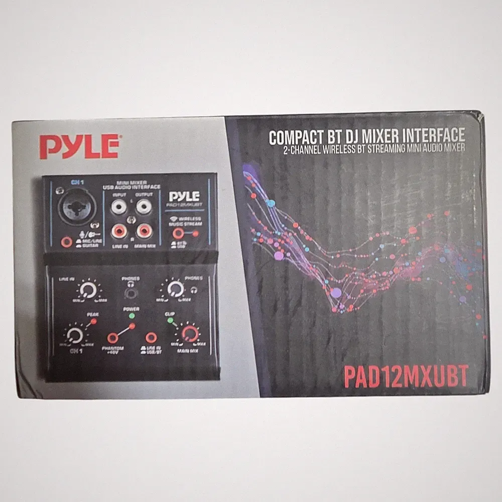 Pyle PAD12MXUBT Professional Wireless DJ Audio Mixer - 2-Channel Bluetooth