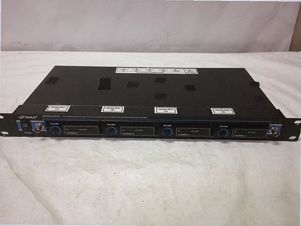Pyle PDWM4300 4 Mic VHF Wireless Rack Mount Microphone System Controller ONLY