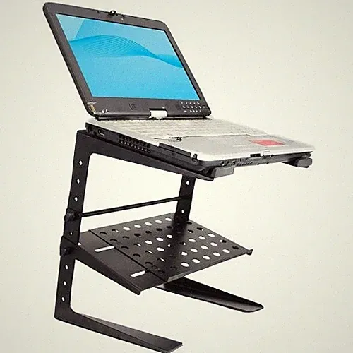 Pyle PLPTS26 Laptop Computer Stand For DJ W/Storage Shelf