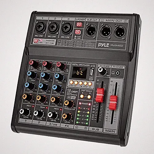 Pyle PMX462 Professional Bluetooth DJ Audio Mixer - 3 - Channel DJ Controller