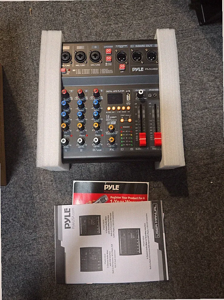 Pyle PMX462 Professional Bluetooth DJ Audio Mixer - 3 - Channel DJ Controller