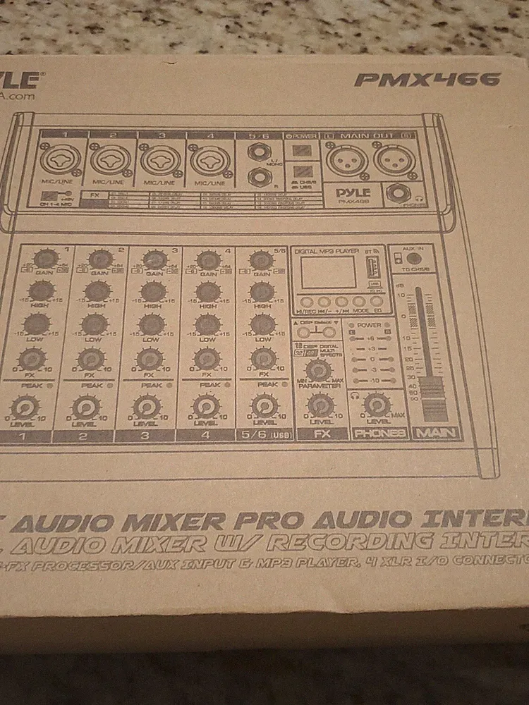 Pyle PMX466 Multi-FX Bluetooth DJ Audio Mixer 6 Channel Recording Interface