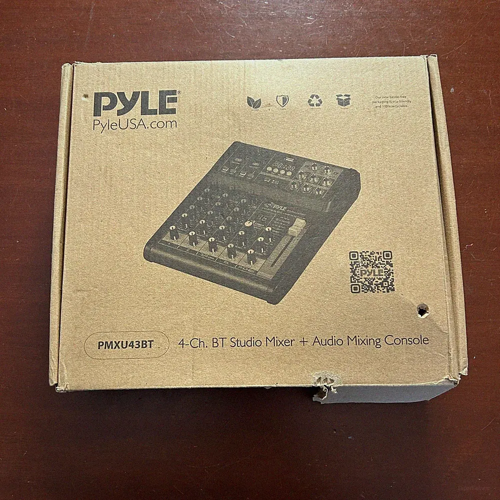 Pyle PMXU43BT 4-Channel Bluetooth Studio Mixer Audio Mixing Console System Mint!