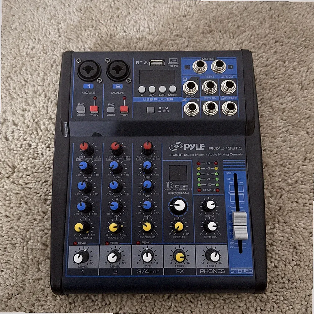 Pyle PMXU43BT Studio DJ Controller Audio Mixer Console System