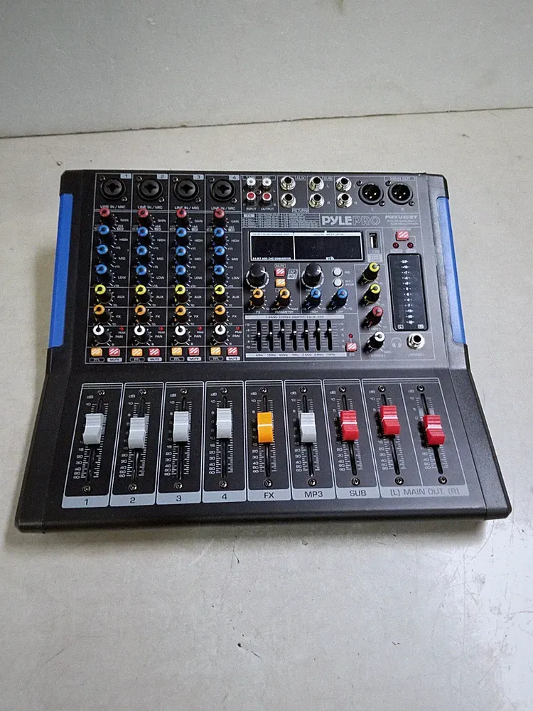 Pyle PMXU46BT 4 Ch. Studio DJ Controller Audio Mixer w/ Equalizer