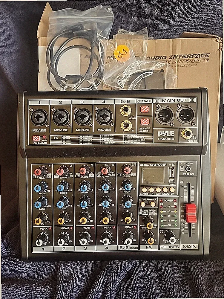 Pyle Pro Bluetooth DJ Audio Mixer 6 Channel New In Box