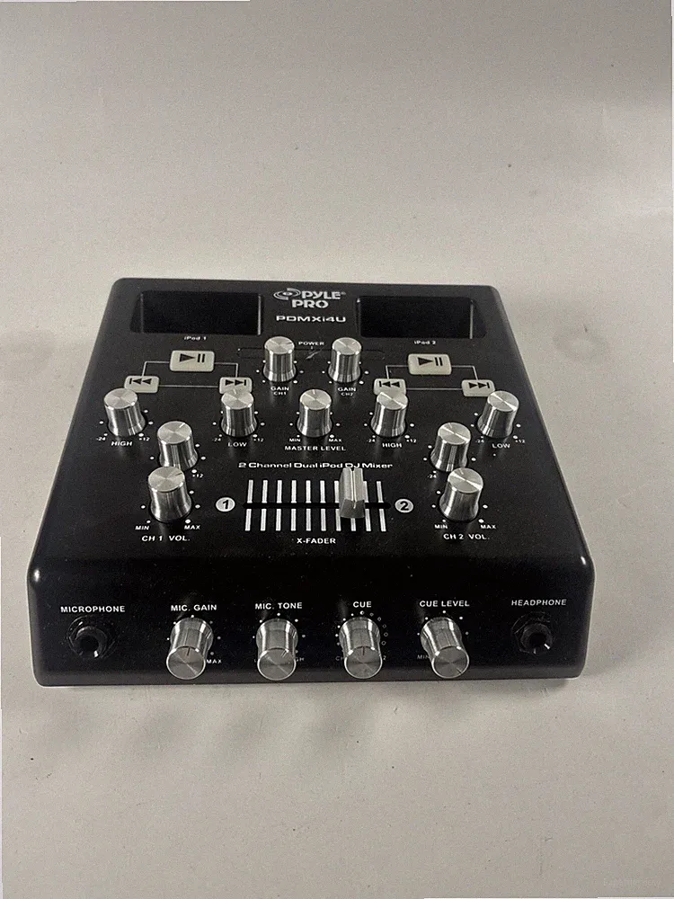 Pyle Pro PDMX14U 2 Channel DJ Mixer Dual iPod Dock Audio Mixing Controller