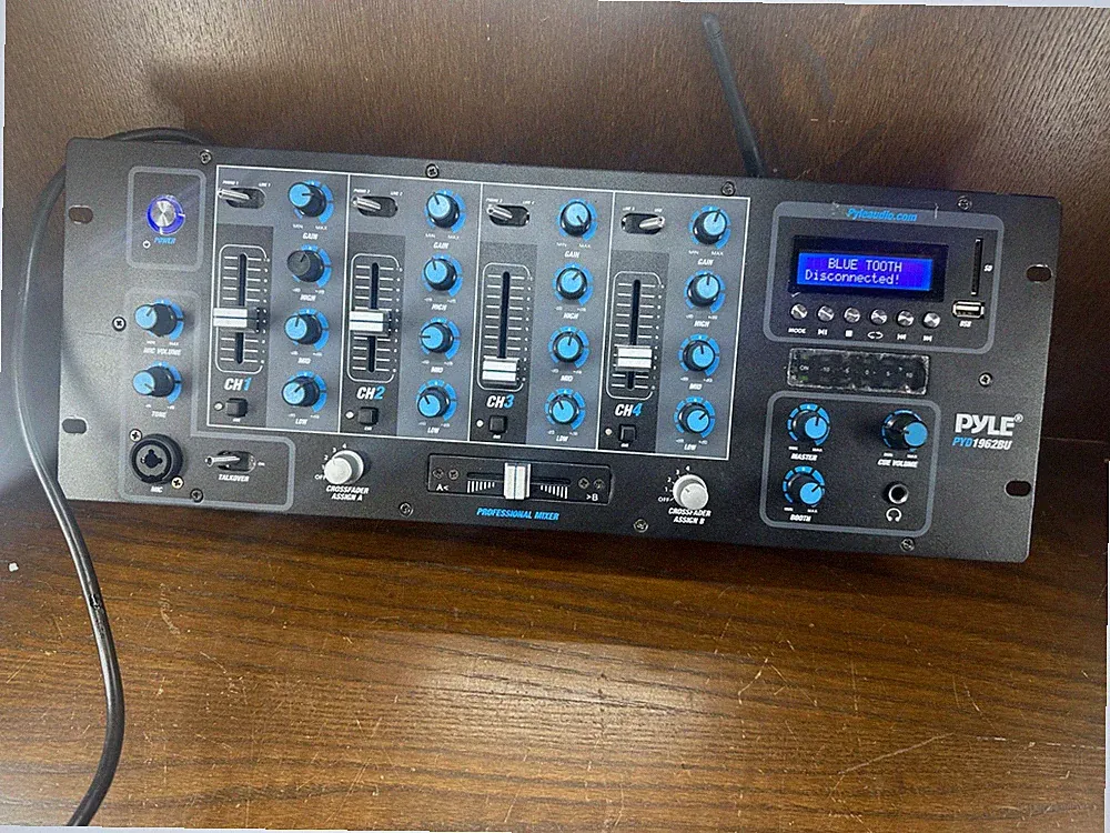 Pyle Pro PYD1962BU 4-Channel Bluetooth DJ Mixer with USB Flash