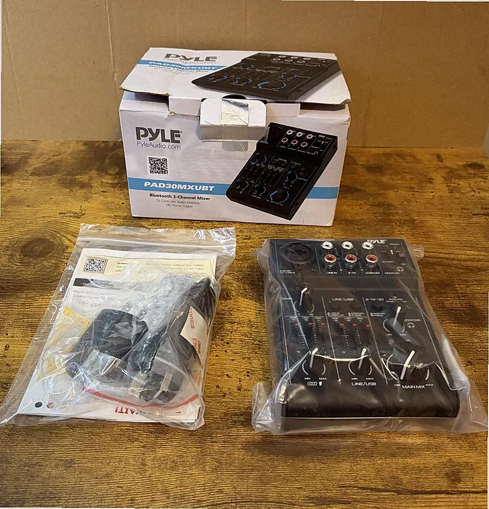 Pyle Professional Wireless DJ Audio - 3 Channel Bluetooth Controller Sound Mixer