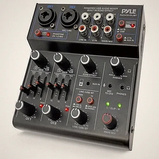 Pyle Professional Wireless DJ Audio - 4 Channel Bluetooth Controller Sound Mixer
