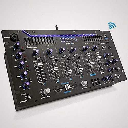 Pyle PYD1964B.5 6 Channel Bluetooth DJ Controller Stereo Mixer Sound System