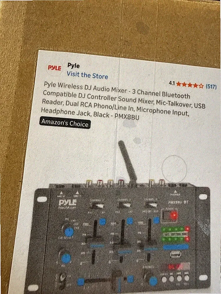 Pyle Wireless DJ Audio Mixer - 3 Channel BluetoothCompatible DJ Controller