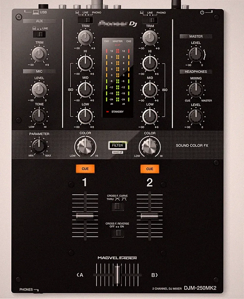 QTY1 fit DJM250MK2 mixer, digital DJ playing, built-in rekordboxdj sound card op