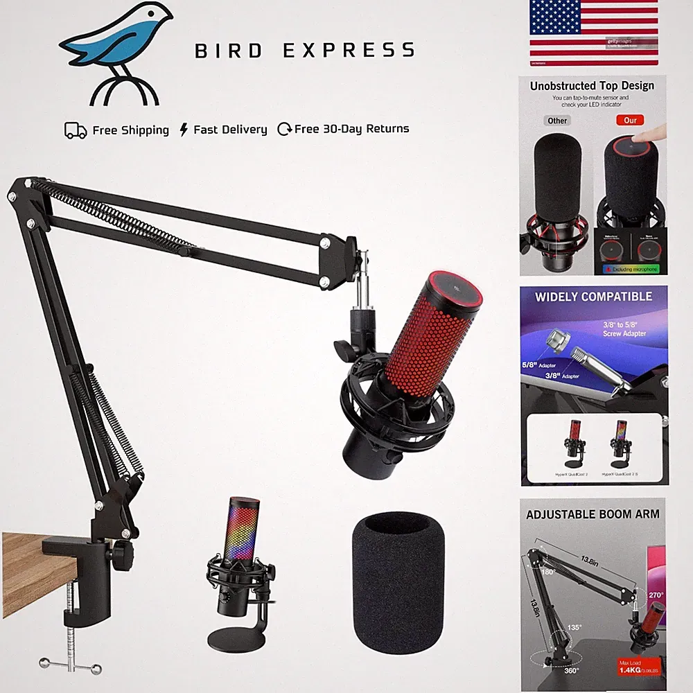 QuadCast 2 Boom Arm, Mic Arm Microphone Arm for HyperX QuadCast 2 with HyperX