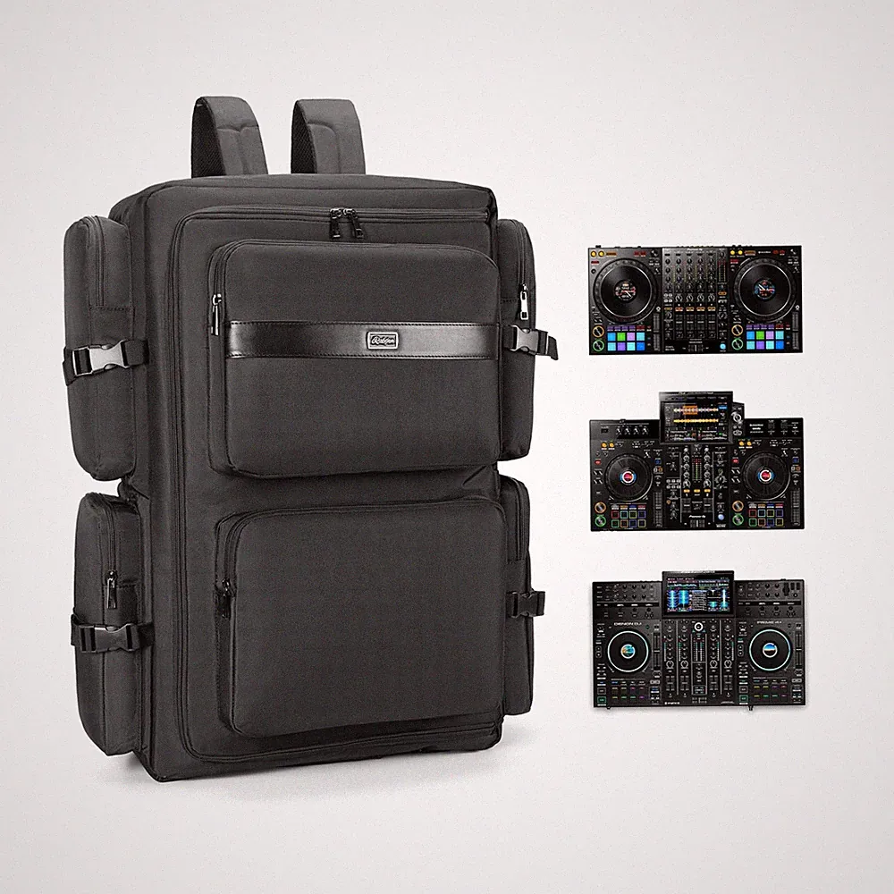 Rabjen DJ Backpack for Club Gigs, DJ Mixer Case Compatible with Pioneer DDJ-R...