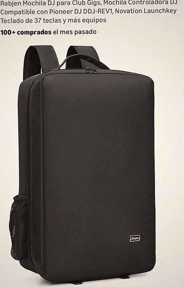 Rabjen DJ Backpack for Controller, Mixer, Keyboard, Pioneer DJ, Novation, Black