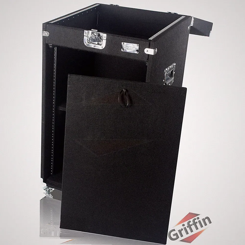 Rack Mount Cabinet Flight Case - Studio Mixer DJ Booth Cart Stand AMP Stage Gear