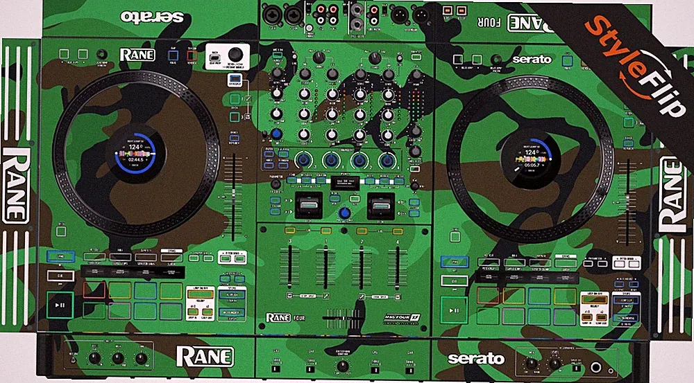 Rane Four Skin | Green Camo | Protective Decal | StyleFlip Skins