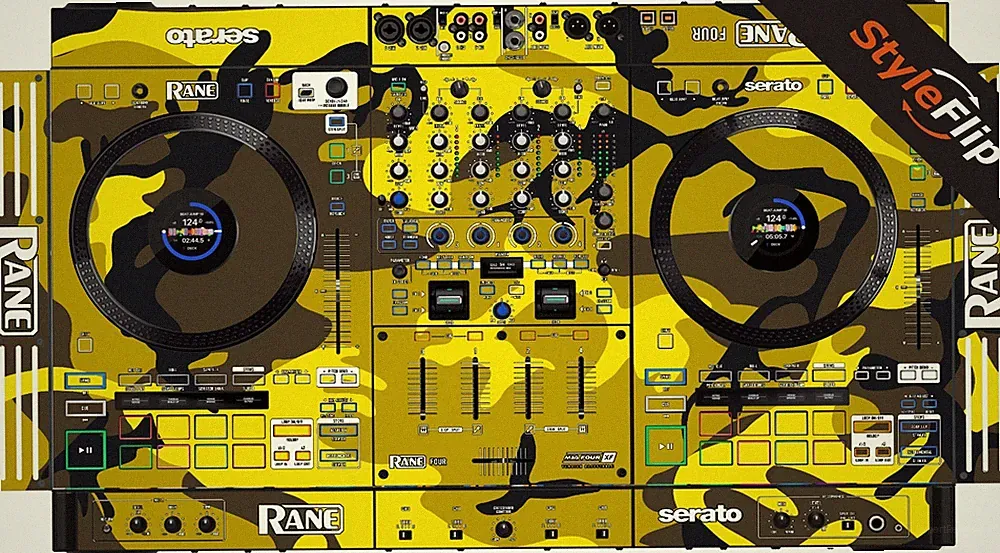 Rane Four Skin | Yellow Camo | Protective Decal | StyleFlip Skins