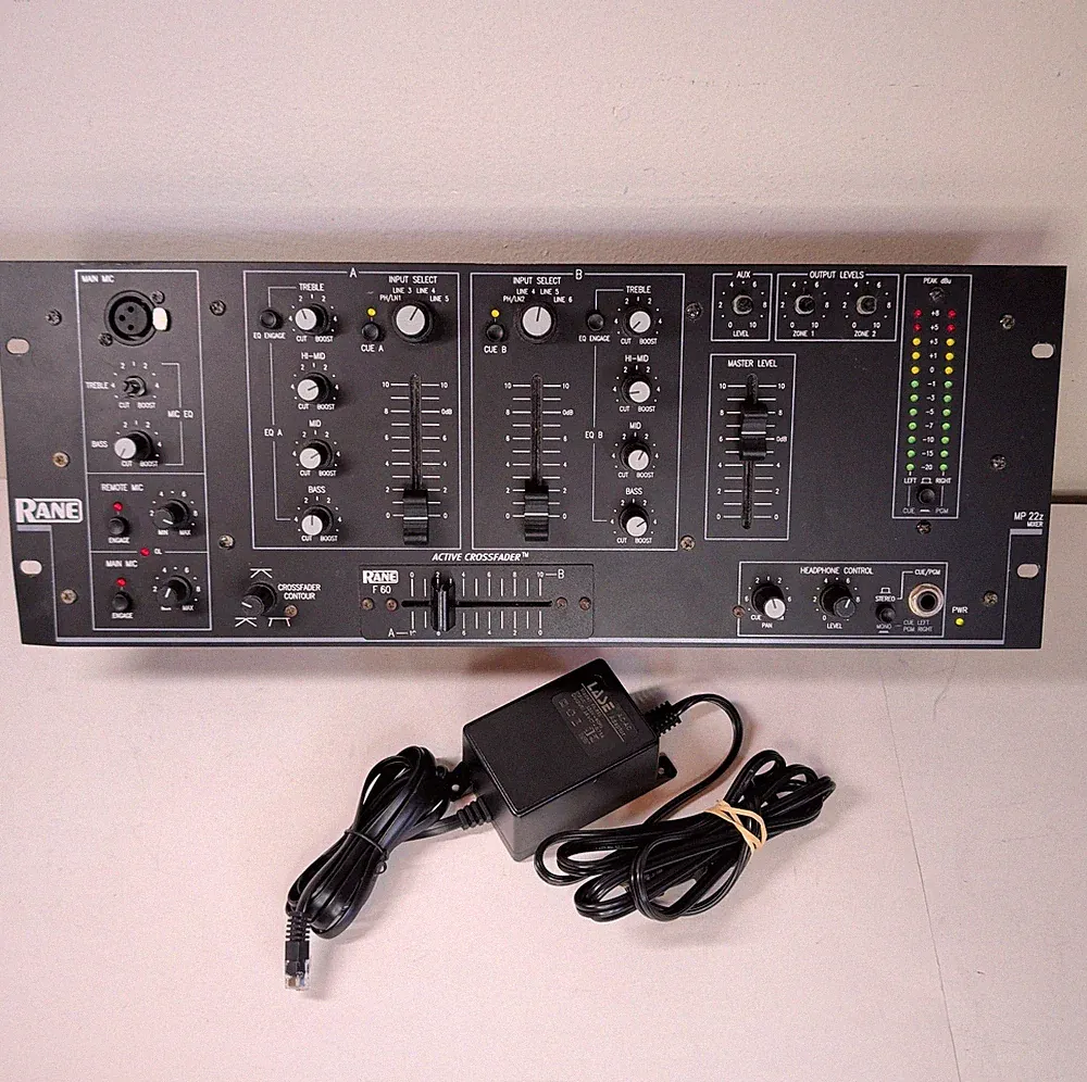 Rane MP 22z DJ Mixer Oldschool Board w Power Supply - Fully Tested & Working