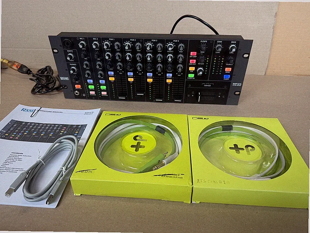 Rane MP 25 4-Channel Club DJ Mixer with USB 19" Rack Mount Tested Works