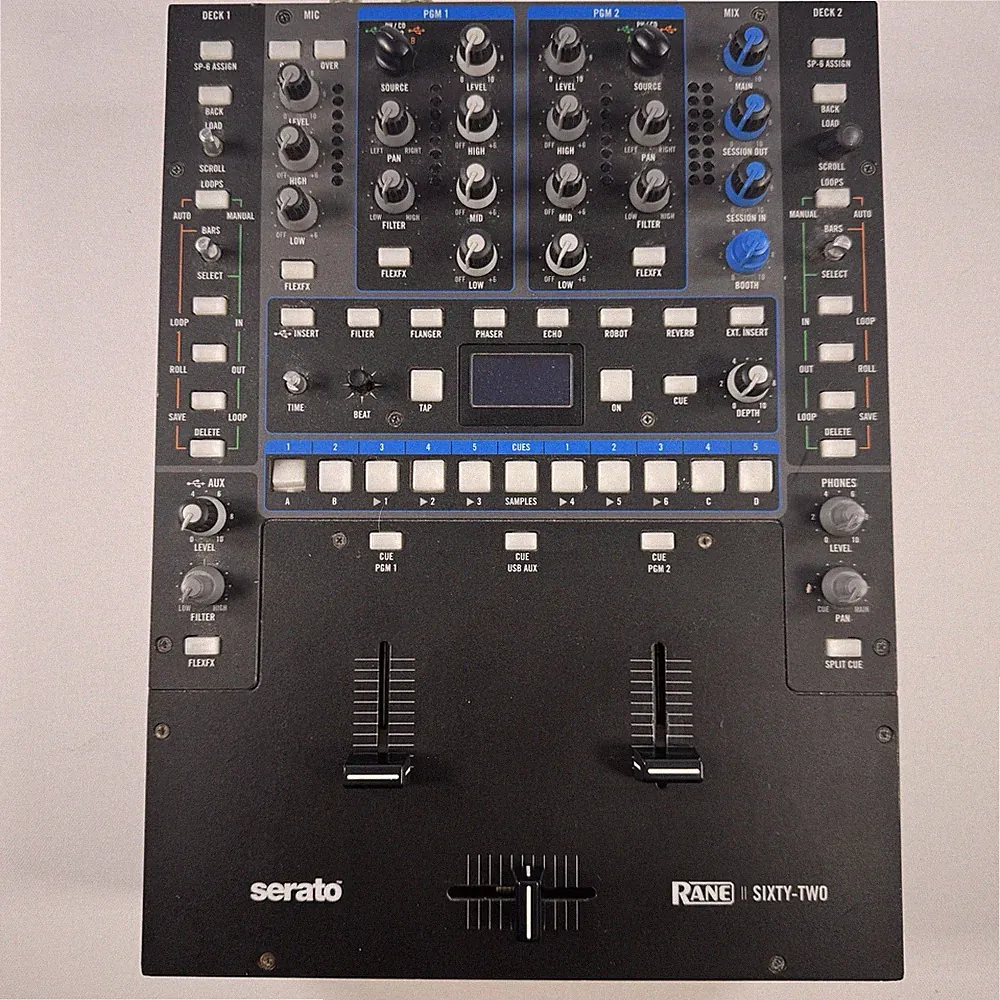 Rane Sixty-Two 2-Channel Serato DJ Mixer Tested Working w/ Power Cable