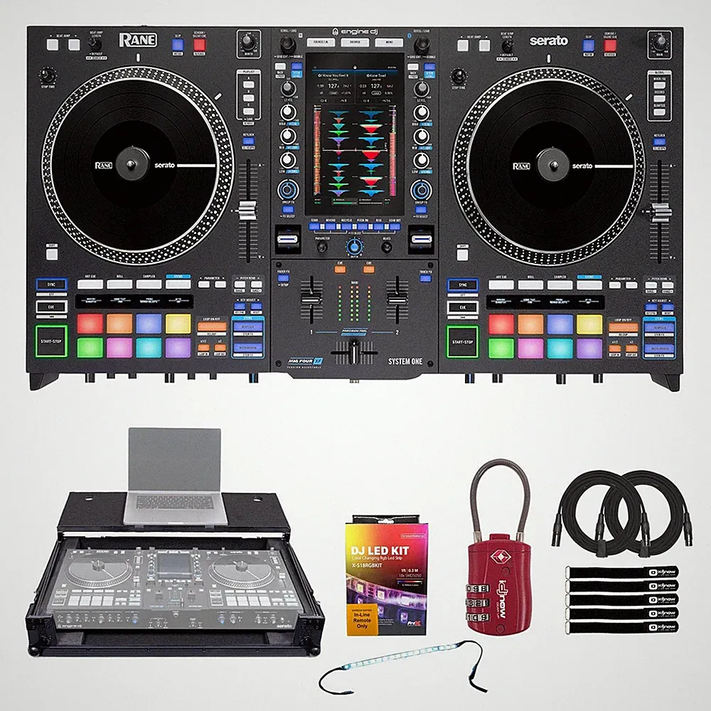 Rane SYSTEM ONE All-in-One Motorized Platters Stems Standalone DJ System Blac...