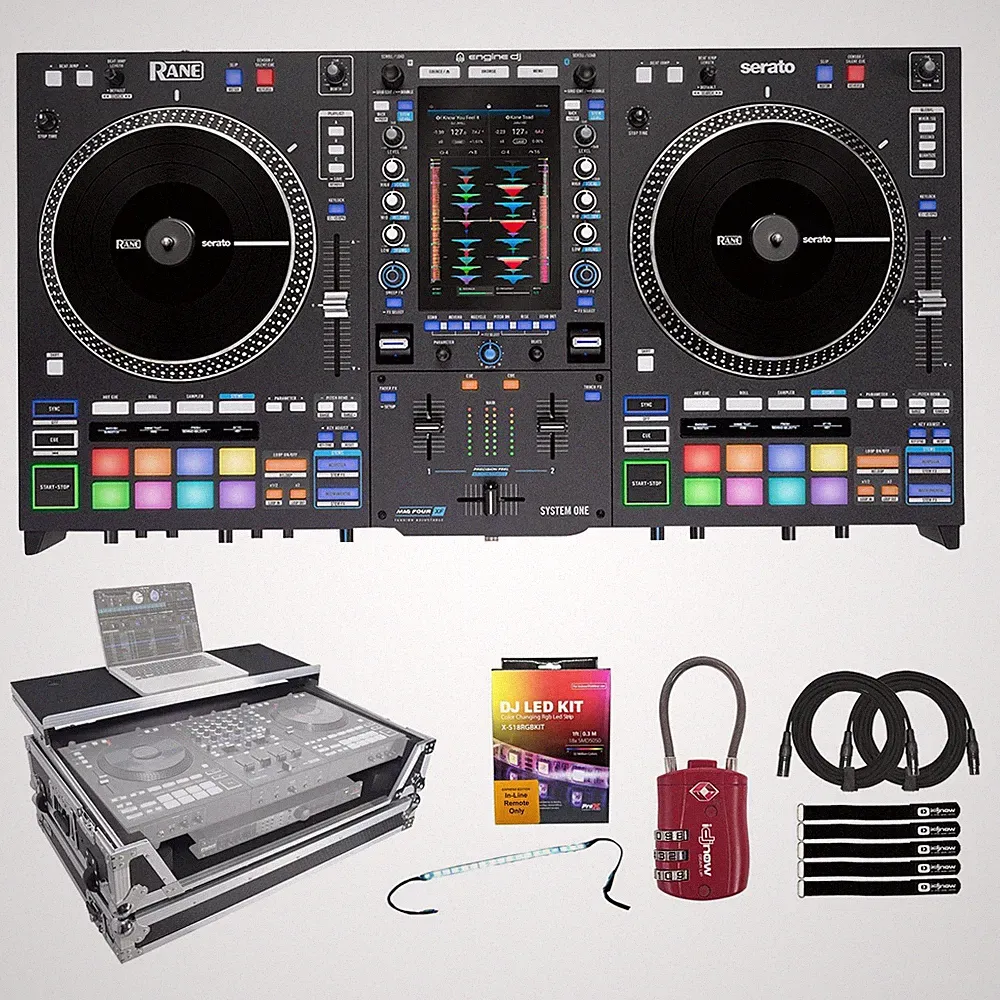 Rane SYSTEM ONE Motorized Platters Stems Standalone DJ System Silver Case