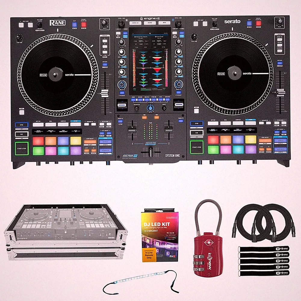 Rane SYSTEM ONE Motorized Platters Stems Standalone DJ System Silver Case