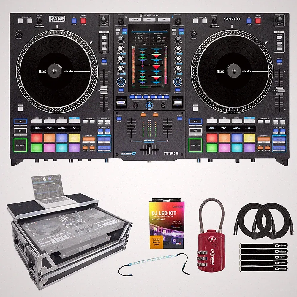 Rane SYSTEM ONE Motorized Platters Stems Standalone DJ System Silver Case