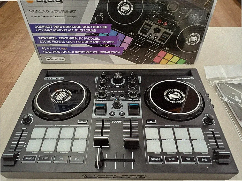 Reloop Buddy 2-Channel DJ Controller Algoriddim djay w/Box Cable Tested TB01 6.0